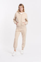 Felpa zip con cappuccio donna